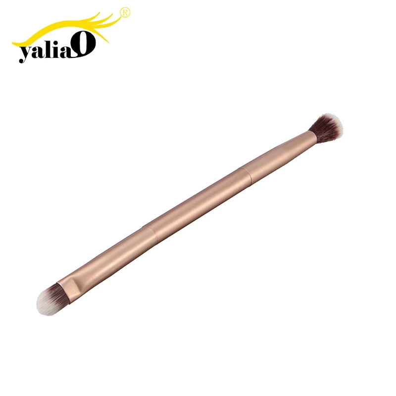 

YALIAO Double Head Makeup Brushes Eyeshadow brush Multifunctional Cosmetic Brush Tool Champagne Gold Make Up Brush For Beauty