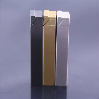 

(Lighter no gas)Stainless Steel Pipe gas lighter creative metal inflatable cigarette lighter,Butane oblique briquet Gadgets men