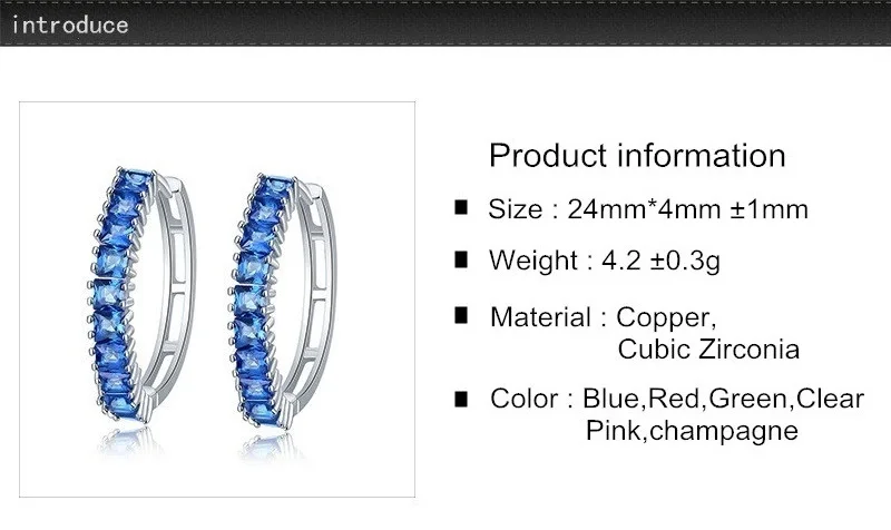 zirconia hoop earrings - 