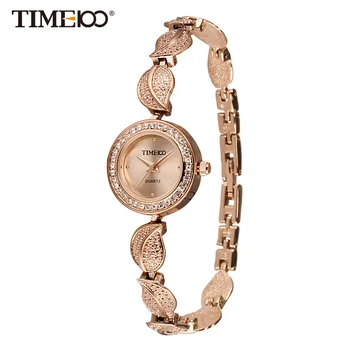 

Time100 Women Watches Quartz Watch Stainless Steel Leaf gold Bracelet Ladies Casual Wrist Watches relogios femininos