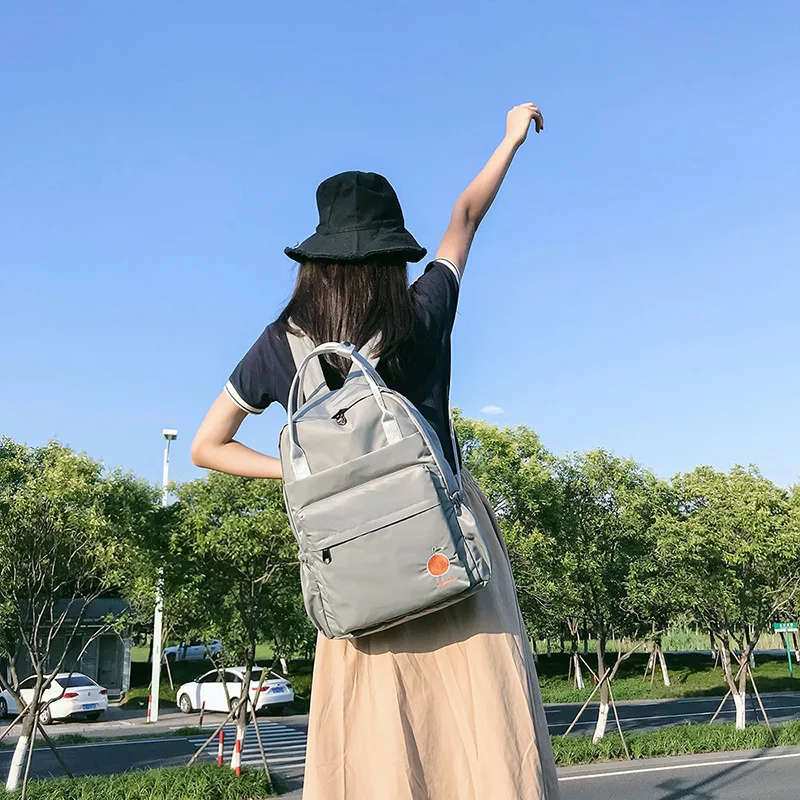 Menghuo 2018 New Preppy Style Fashion Embroidery Ladies Backpack Nylon High Quality Women School Shoulder Bag for Girls YouthIMG_0758