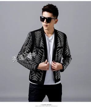 

luxury mens full rhinestone tuxedo jacket/stage performance jacket/stage/stuido/club/ ASIA SIZE jacket