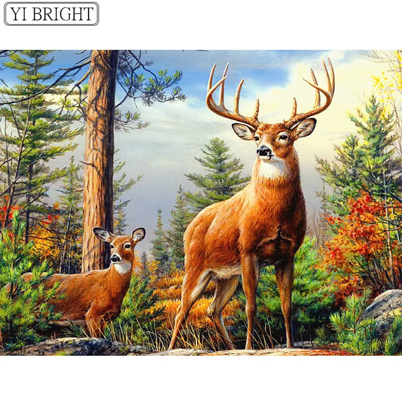

Diamond Embroidery Deer DIY Handicrafts Mosaic Animal Picture Diamond Painting Cross Stitch Home Decor Birthday Gift XY1