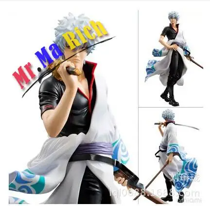 22 см Gin Tama Gintama Саката гинтоки серебро Душа Фигурки ПВХ Brinquedos Коллекция игрушки