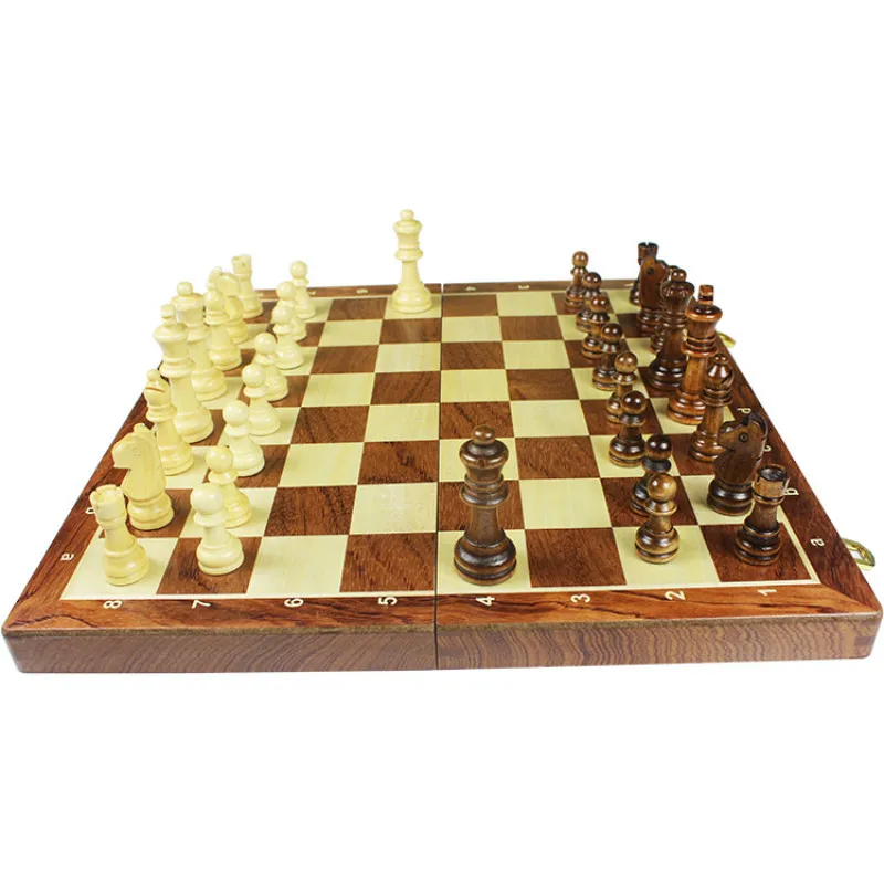 

High-grade Solid Wood Folding Chess Set Imperial Height 80MM Large Wooden Multiple 2