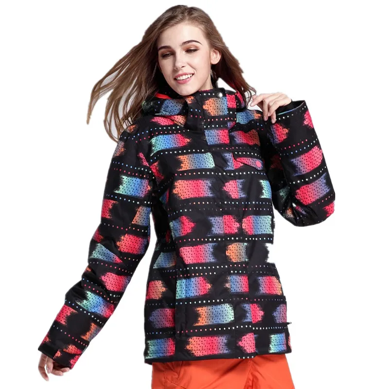 Gsou лыжная куртка женская зимняя куртка для сноуборда Водонепроницаемая 10000 дышащая 10000 женская теплая спортивная Лыжная одежда