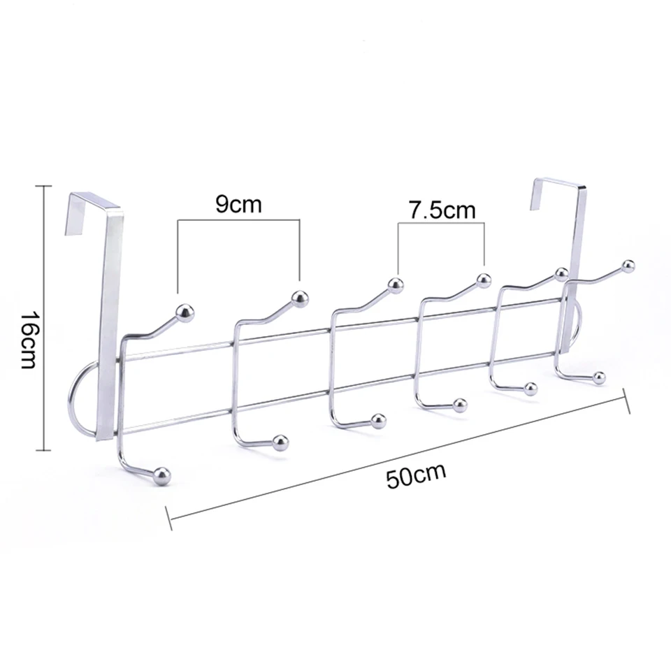 12 Hooks Bathroom Door Hanging Rack Kitchen Organizer 12 Hooks Bathroom Door Hanging Rack