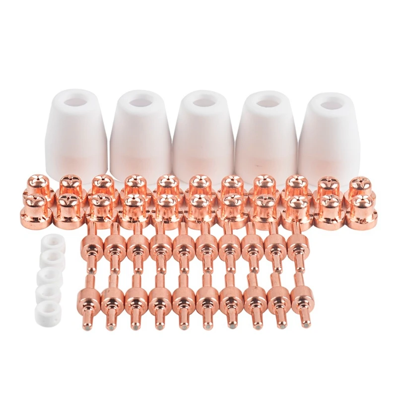 

EASY-Pt-31 Plasma Cutter Cutting Torch Consumables Accessories Standard Tips/Nozzle Electrodes Shield Cup 50Pcs