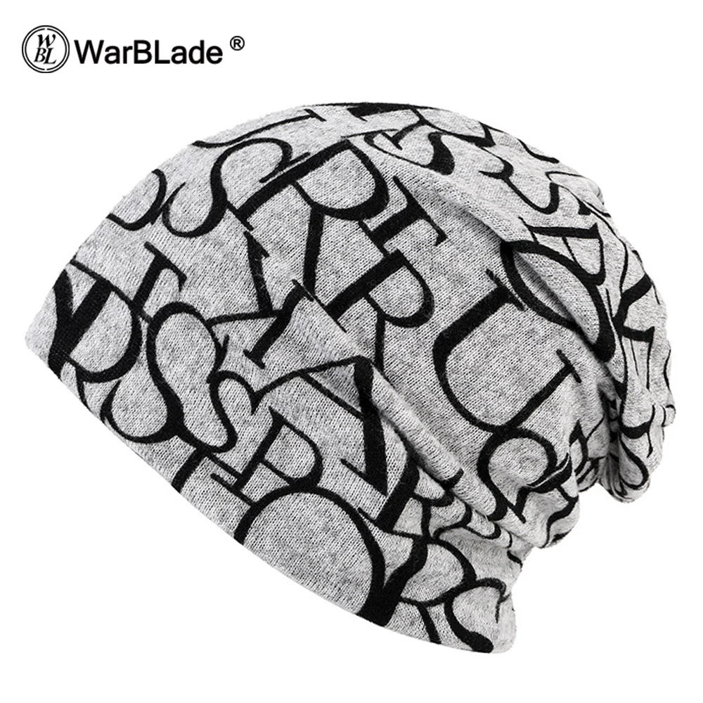 skully winter hats 1 PC Fashion New Women Spring Autumn Causal Beanies Scarf Star Letter Pattern Female Warm Hat Caps 3 Usages Headwear best beanies Skullies & Beanies