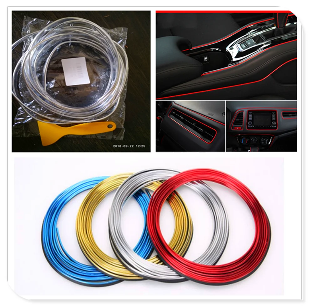 Car interior Decoration thread sticker Insert Air Outlet Strip Accessories for BMW E46 E39 E38 E90 E60 E36 F30 F30