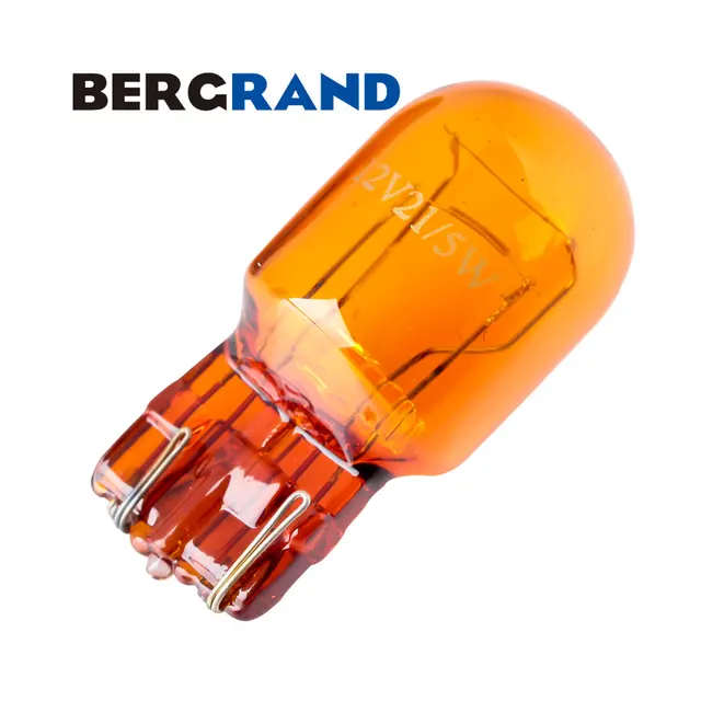 10PCS 7443 W21/5W T20 Natural Amber Glass Signal Lamp 12V 21/5W