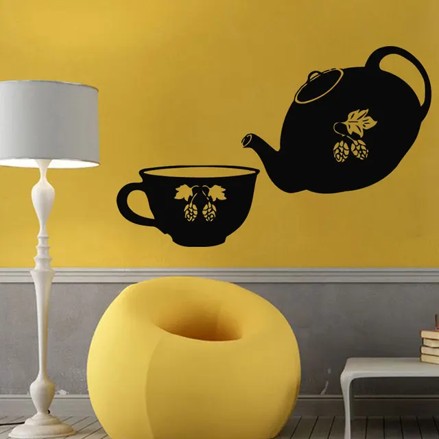 Best Price Vintage Home Decor For Kitchen Teapot Tea Cup Vinyl Wall Sticker Restaurant Dining Room Wall Decals Removable Mural K29 Best Price Vintage Home Decor For Kitchen Teapot Tea Cup Vinyl Wall Sticker Restaurant Dining Room Wall Decals Removable Mural K29