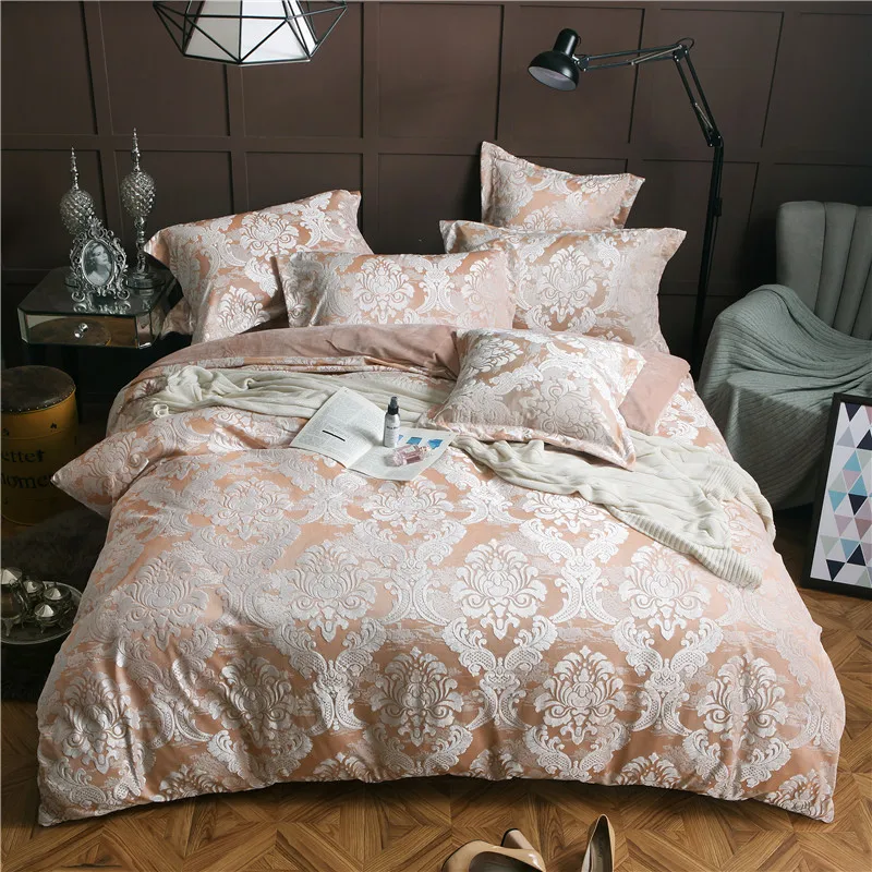 2017 Luxury winter bedding set Jacquard Fleece fabric duvet cover sets