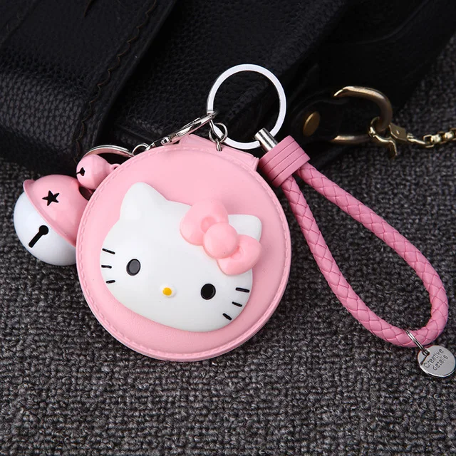 Косметический зеркальный брелок Hello Kitty с мультяшным рисунком для ключей KT Cat