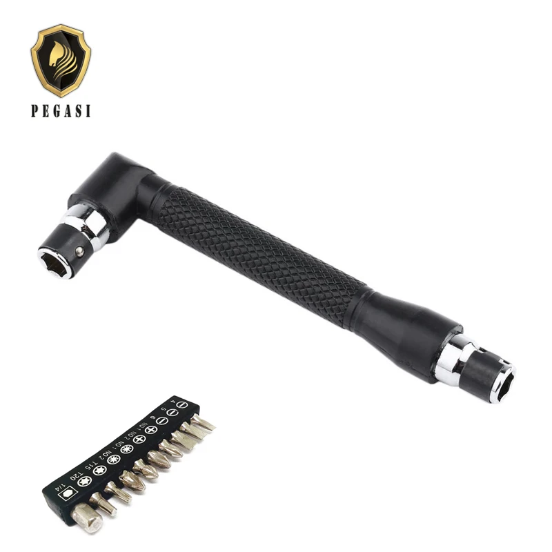 

PEGASI Mini Wrench Hex Shank L Type Shaped Head Double Ended Repair Tool Power Nut Driver Screwdriver Bit Precision Sockets Set