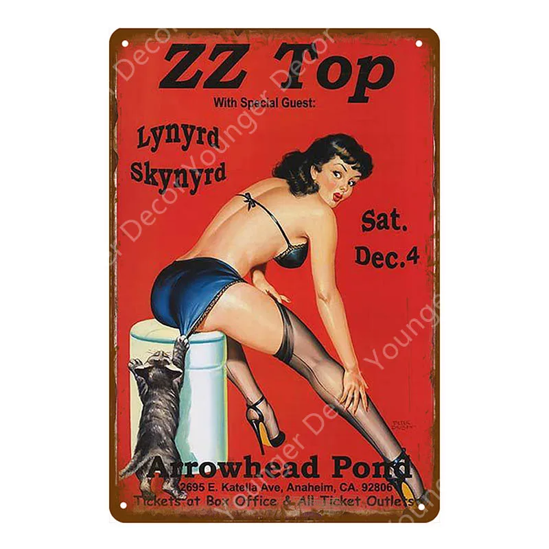Винтажная сексуальная леди Pin Up девушка живопись жестяная вывеска металлическая пластина художественный плакат Настенная Наклейка бар кофейня кафе домашний декор - Цвет: YD3174E