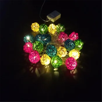 Top selling 28Pcs/lot Led Mix Colorful Rattan Balls String Lights XMas Decoration Lighting Wedding Party Decoration Light Ball luminous decoration wedding party column lamp colorful colonne lumineuse of tower landscape lighting