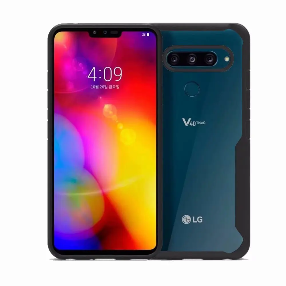 

For LG Q Stylus Case Shockproof Transparent Hard PC +TPU Bumper Armor Back Cover For LG Q Stylus QStylus LG V40 Coque fundas