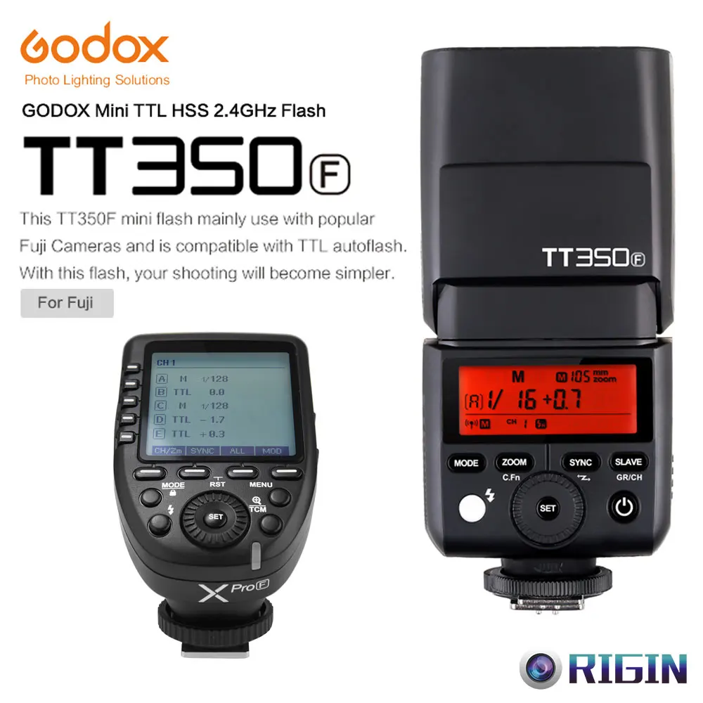 

Godox Mini Speedlite TTL TT350F High Speed 1/8000s GN36+2.4G wireless Power Trigger Xpro-F Kit For Fuji