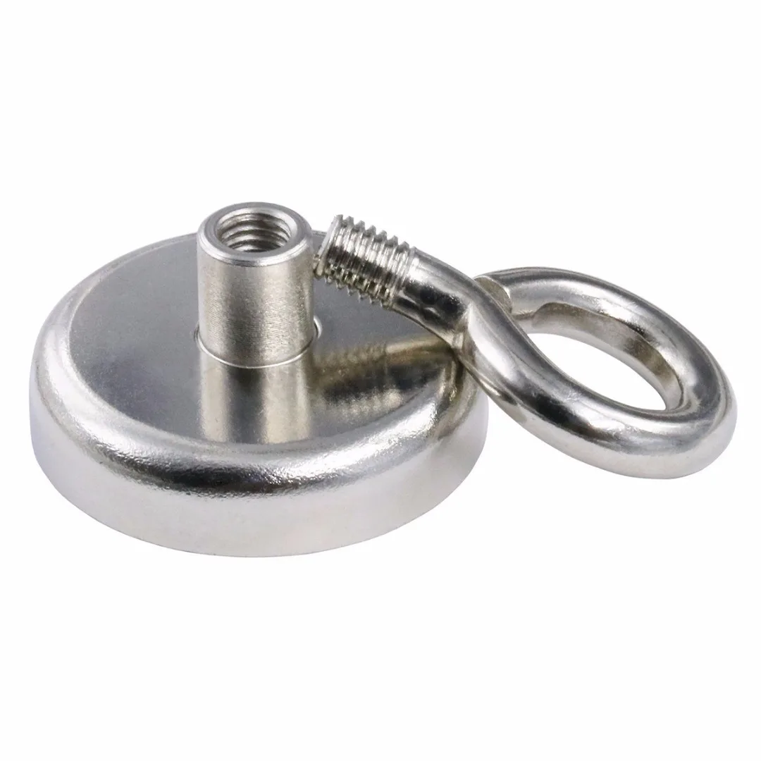 

1pc Super Strong Rare Earth Magnet 48mm Round Neodymium Magnet Eyebolt River Fishing Hunting Recovery Detector Magnets