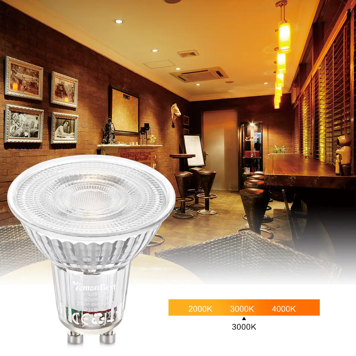 5er 5W GU10 LED Lampen Spotlight Leuchtmittel 350lm,AC85-265V,Kaltweiß 6000K