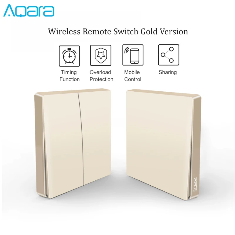 

Newest Original Gold Version Aqara Switch Smart Light Remote Control ZigBee Wireless Wall Switch For Xiaomi Mijia Mi Home APP
