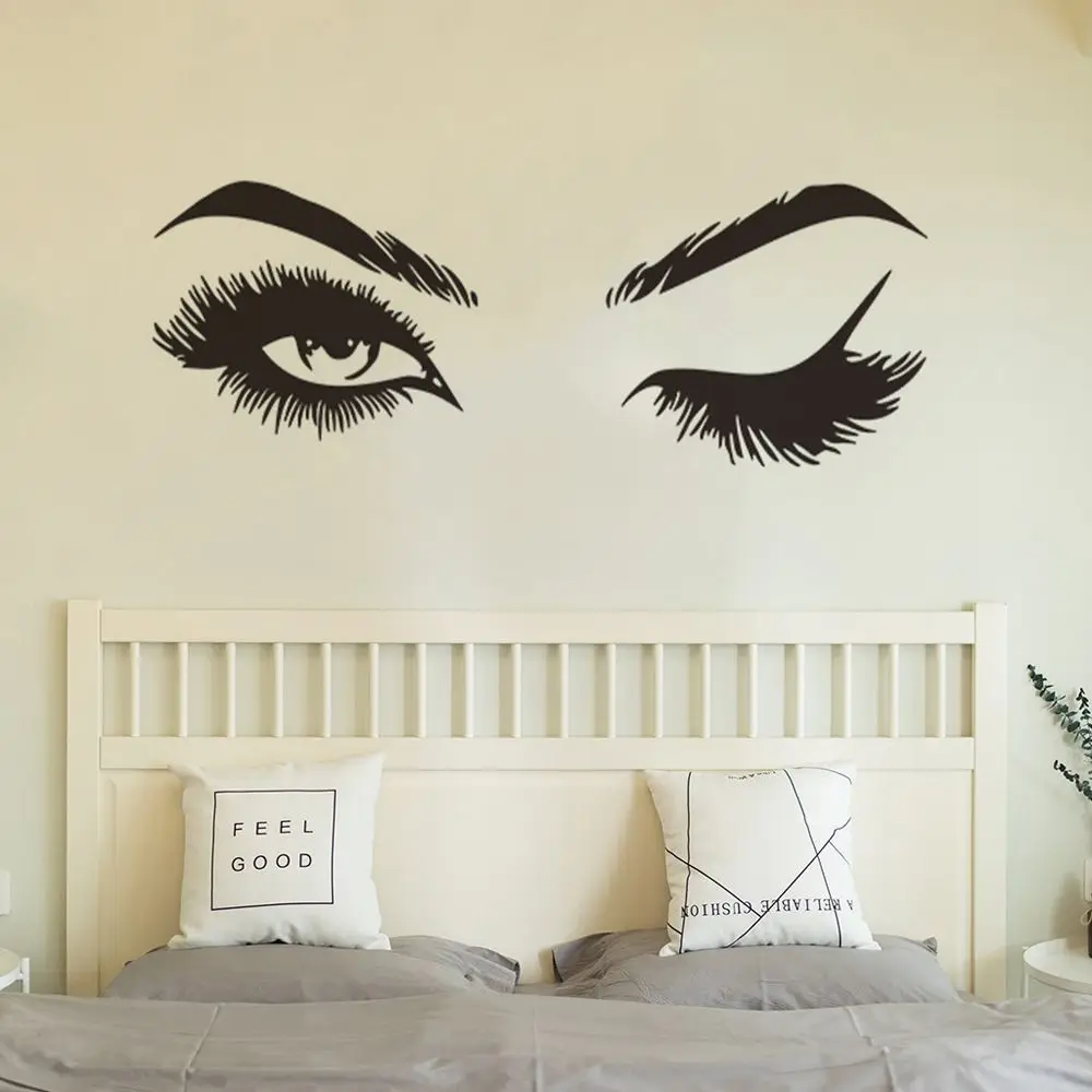 Lash& Brows глаза Цитата наклейки на стену модные виниловые ресницы наклейки на стену для девочек спальня брови магазин Декор для салона красоты