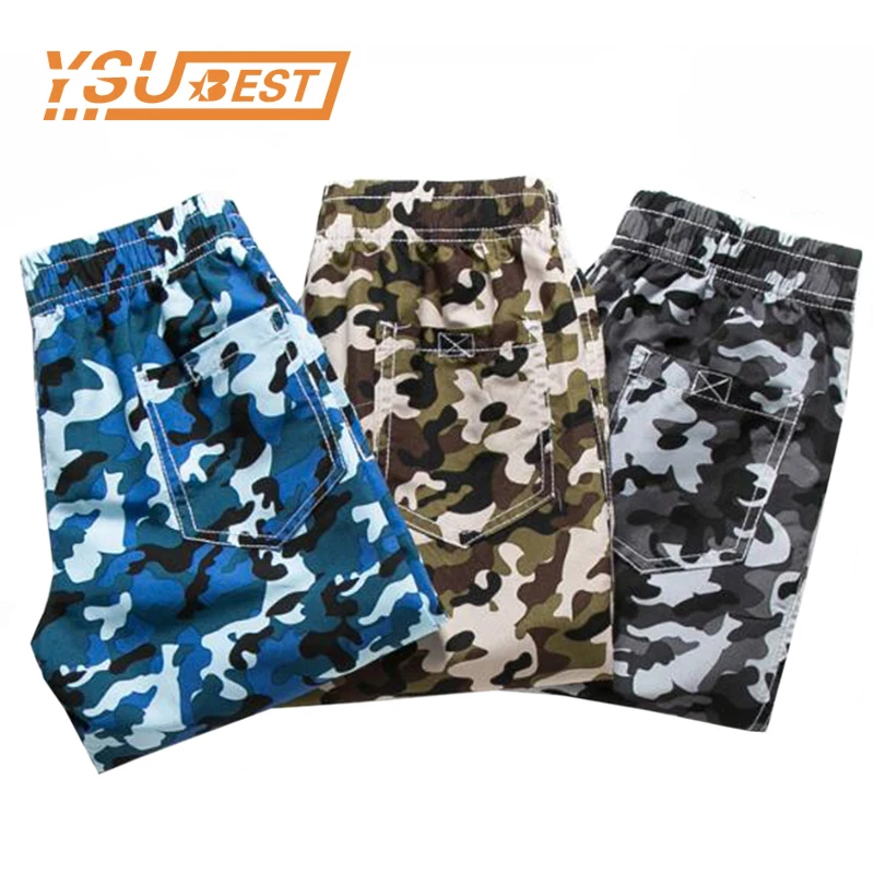 

New 2019 Beach Shorts Camouflage For Boys Surf Board Short Custom Swim Trunks Fashion Vacation Kids Sport 7 -15 Yrs Summer Short
