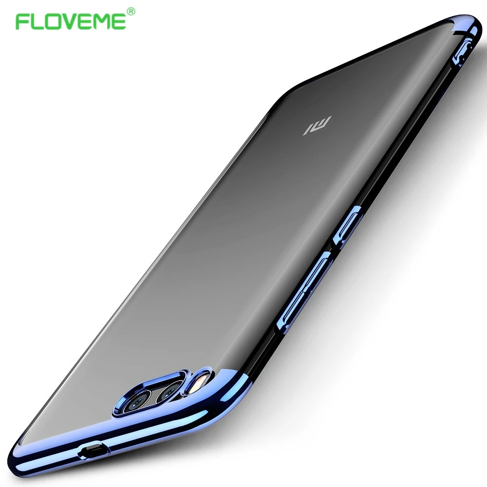 Чехол для Xiaomi mi6 FLOVEME с золотым покрытием ультратонкие прозрачные мягкие