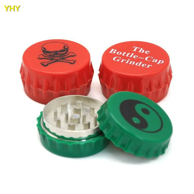 The bottle cap grinder Mini Metal Grinders for Tobacco 2 layer Dry Herbs Grinder Crusher Herbal Smoking Accessories Grinders 06