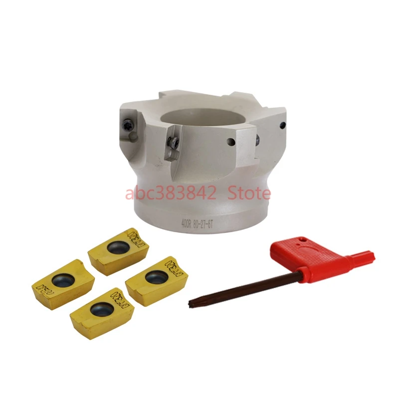 

BAP400R 80 27 6T right angle shoulder face mill cutter, 6pcs inserts are fitted on the cutter