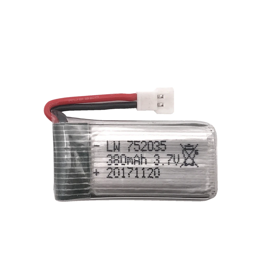 Limskey 3,7 V 380mAh 25C Lipo батарея для Hubsan X4 H107 H107L H107D JD385 JD388 вертолет Квадрокоптер 3,7 V 380 батарея