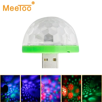 

Mini RGB Crystal Magic Ball Effect Light Auto Rotating Bulbs Lamp LED Disco Ball Party KTV Disco DJ Party Lights With USB Plug
