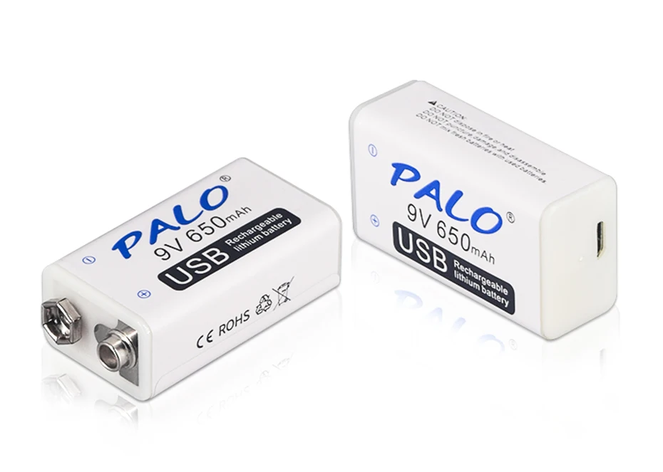 PALO аккумулятор 9 в перезаряжаемый 6F22 с USB 650Mh литий-ионная аккумуляторная батарея для мультиметра микрофон KTV пульт дистанционного