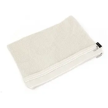

Rectangle Mesh Pattern 2 Compartments A4 Paper Files Document Zipper Bag Beige