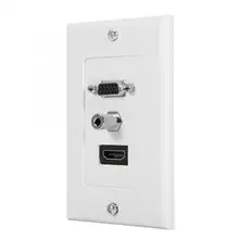 Домашний защитный переключатель гнездо для крышки наклейки украшение дома белый HDMI+ VGA+ 3,5 женский прямой настенной пластины Панель розетка США