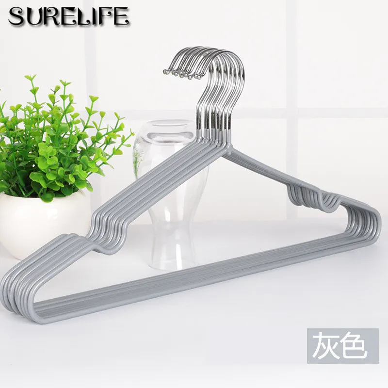 

10/20pcs/lot 40cm Non-Slip Metal Shirt Trouser Hook Hanger PVC Plastic And High Manganese Steel Hangers For Clothes Racks
