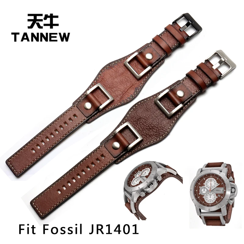 

For fossil JR1401 24mm hight quality genuine leather tray straps watchbands for men belt with stainless steel buckle and Tools