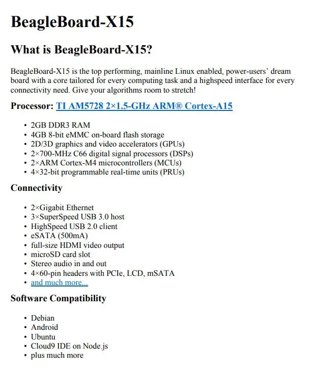 BEAGLEBOARD-X15 INFO