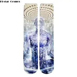 PLstar Космос Для женщин Для мужчин забавные носки до лодыжки Будды психоделический 3d печатных носки унисекс осень-зима носок