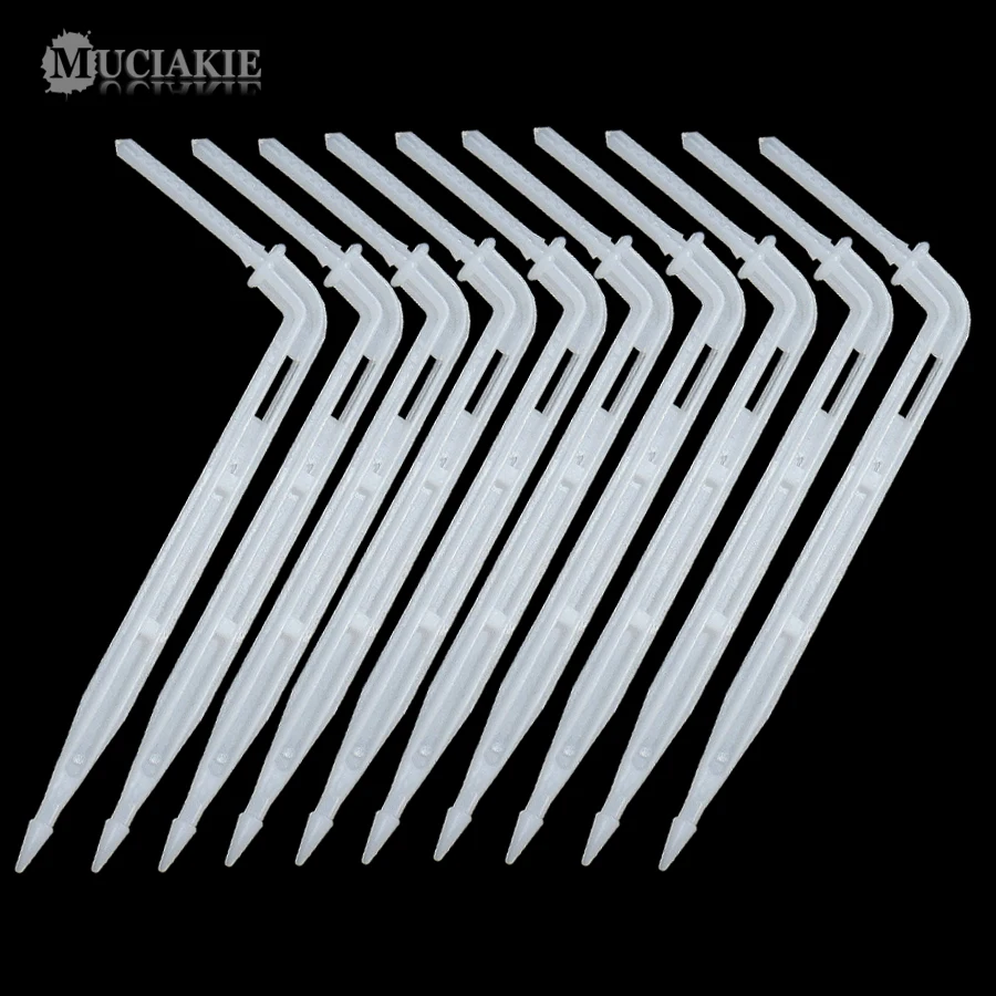 

20PCS Transparent White Drip Emitter Bending Arrow Drippers Curved Sprinklers Micro Drop Irrigation System for 3/5mm Hose