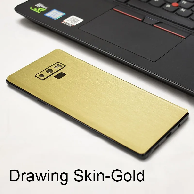 3D углеродное волокно/кожа/дерево шкуры/змеиная кожа телефон задняя крышка наклейка для SAMSUNG Galaxy S10e S10+ Note 9 8 S9 S8 Plus S7Edge - Цвет: Drawing Skin Gold