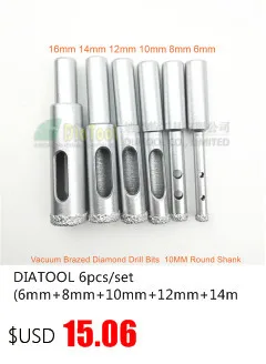 Diatool Dia35mm вакуумной пайки diamond core bits с круглым хвостовиком, сухой или влажной бурения биты Бесплатная доставка-