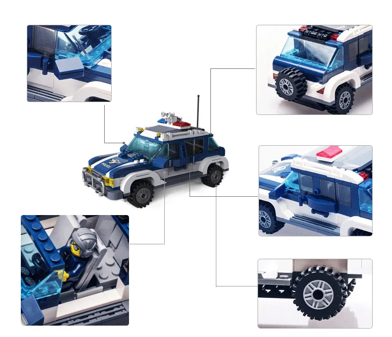 Просвещения Building Block City Cars Полиция Сват Car 394 шт. Развивающие игрушки Кирпичи мальчик подарок-без коробки