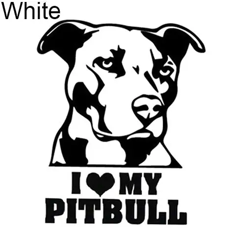 1Pc Cartoon I Love My Pitbull Bulldog Head Reflective Waterproof Car Sticker | Автомобили и мотоциклы