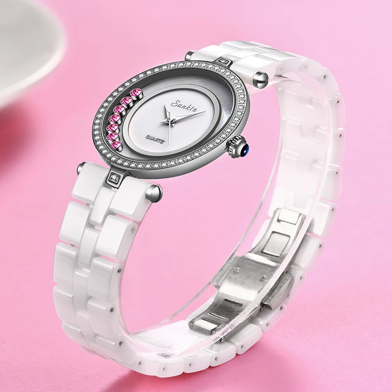 

SUNKTA Fashion Simple Quartz Women Watches Waterproof Mother-of-pearl Surface Watch Women Top Brand Luxury Watch Zegarek Damski
