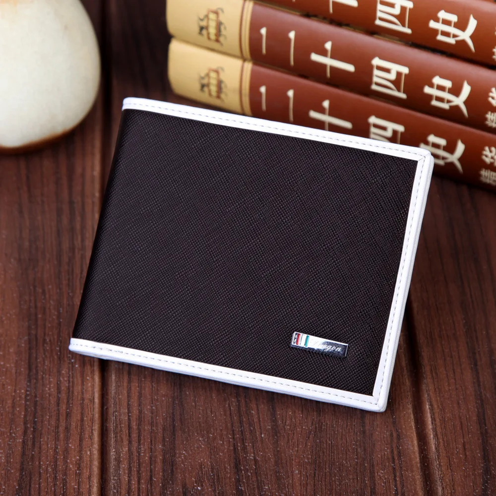 

Fashion and Leisure Zipper Short Men Purse Male Multifunctional Small Wallet Men colors Patchwork Money Clip Cartei