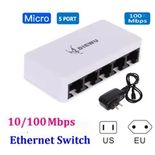 5 портов Настольный Ethernet-Коммутатор Ethernet сетевой коммутатор 100 Мбит/с LAN концентратор/полный или полудуплексный обменный Переключатель концентратор Ethernet 5 портов