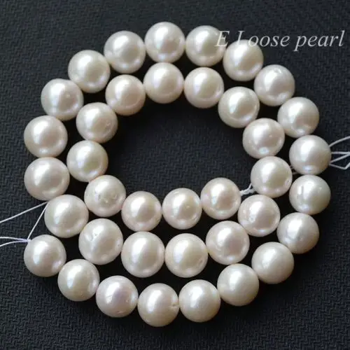 

wholesale noble Freshwater Pearl Round Potato pearl White Loose Pearl Beads 10.5-11.5mm 35pcs