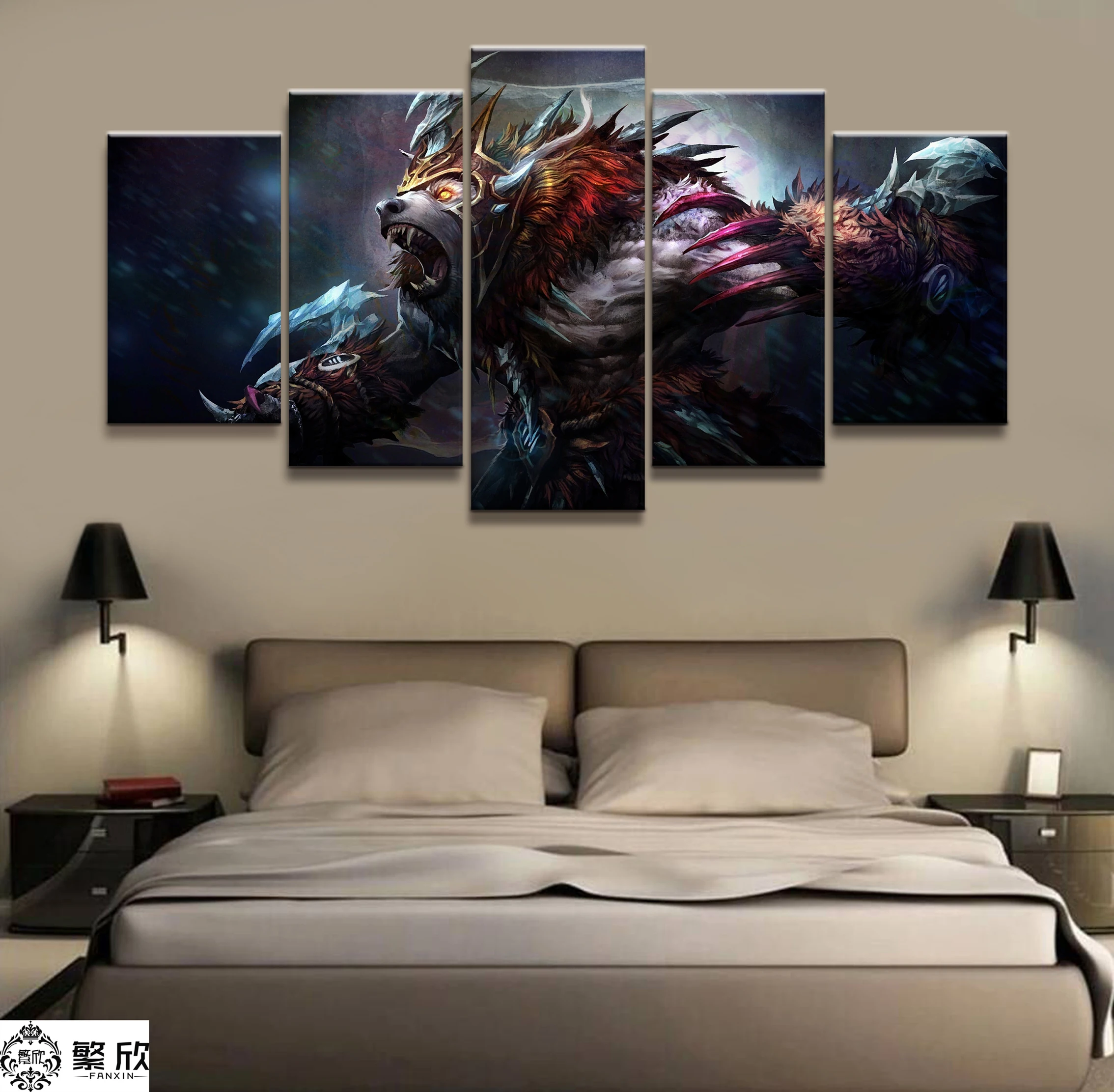 

Wall Art Game Poster 5 Pieces DOTA 2 Poster Printed Canvas Painting Pictures Modern Painting On Canvas Decoration